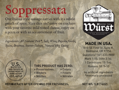 PRE ORDER: Soppressata - 16 oz